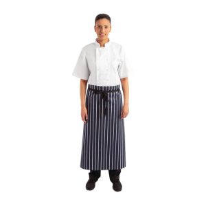 Whites Butchers Waist Apron  Navy Stripe XL