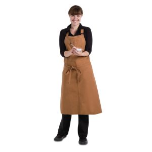 Chef Works Urban Rockford Canvas Wide Bib Apron Nutmeg