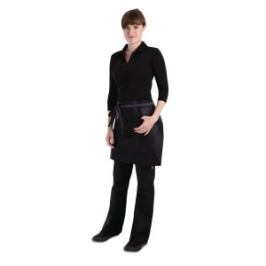 Chef Works Urban Boulder Wet Look Half Bistro Apron Purple and Black