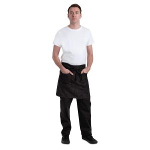 Chef Works Urban Corvallis Crosshatch Half Bistro Apron Black and Burgundy