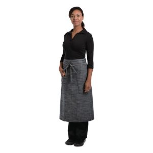 Chef Works Urban Corvallis Crosshatch Bistro Apron Black and Steel Grey