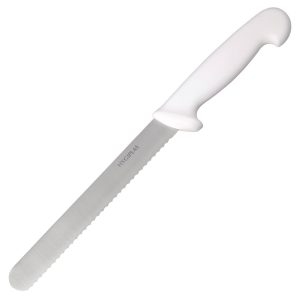 Blade length: 8". Weight: 100g. White for dairy and bakery