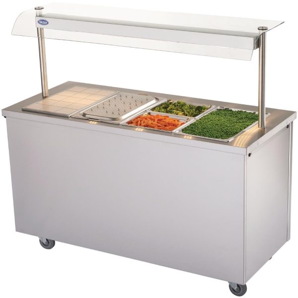 BM: 4x GN 1/1, Capacity: 420x 10" plates. Quartz heated gantry