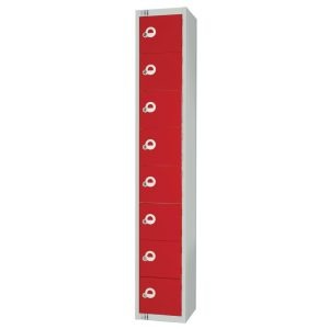 Elite Eight Door Electronic Combination Locker Red