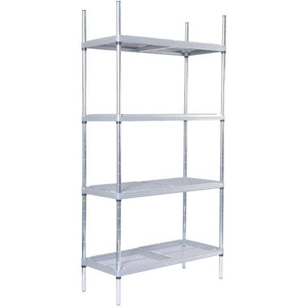 Material: Mild steel. Capacity: 800kg per bay. Dimensions: 1700(H)x 1475(W)x 590(D)mm