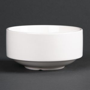 Lumina Fine China Stacking Soup Bowls 398ml 14oz (Pack of 6)