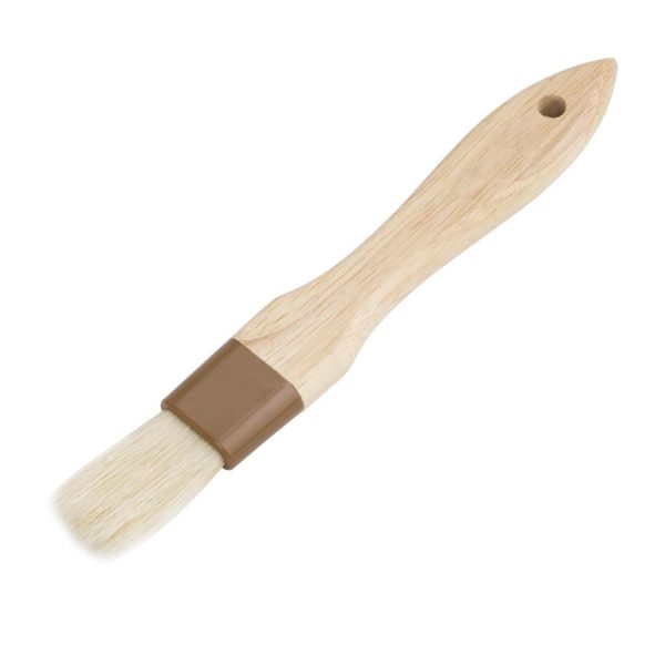 25mm wide bristles. Wooden handle