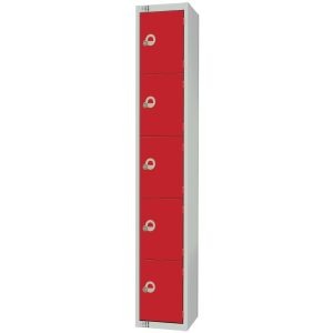 Elite Five Door Camlock Locker Red