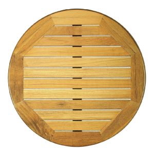 Werzalit Pre-drilled Round Table Top  Teak 800mm