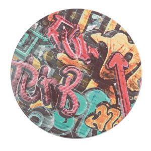 Werzalit Pre-drilled Round Table Top  Graffiti 800mm