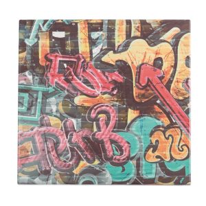 Werzalit Pre-drilled Square Table Top  Graffiti 600mm