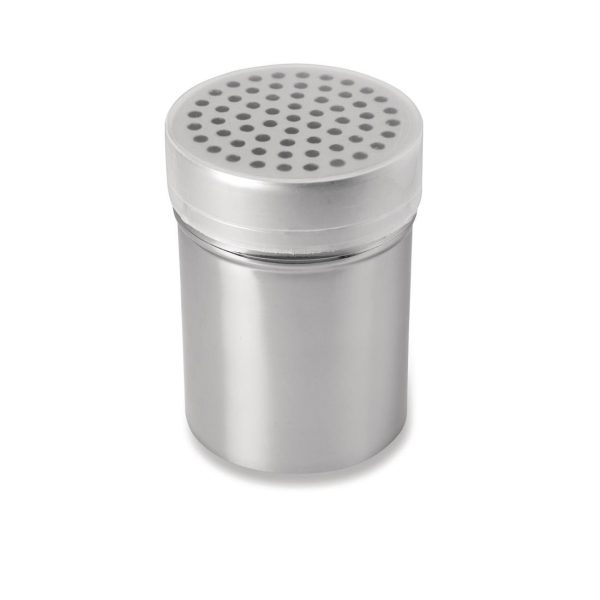 Stainless steel. Large holes