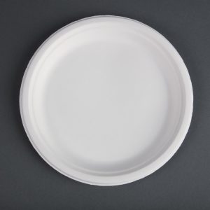 260(Ø)mm | 10 1/4". Pack Quantity: 50Fiesta Green compostable products, working towards a greener food to go solution for businesses and consumers. Made from recycled, waste sugarcane they are fully compostable. They emit less carbon during production and will commercially compost in 12 weeks. Ideal for take away businesses, festivals, food markets, mobile caterers or home consumers who have large gatherings.