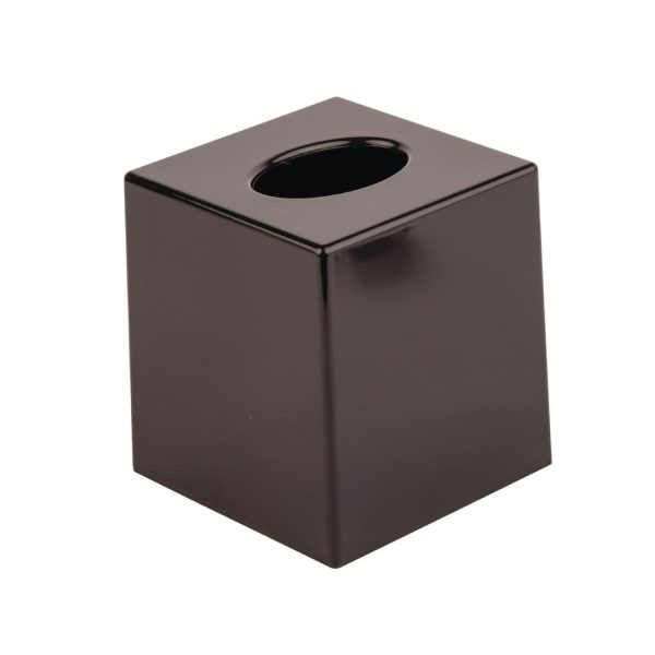 Black finish. Plastic. For tissues.