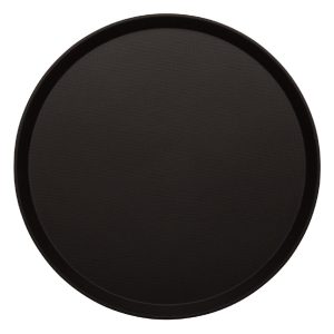 Cambro Treadlite Fibreglass Round Non-Slip Tray Black 355mm