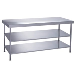 Parry Fully Welded Stainless Steel Centre Table 2 Undershelves 1200x600mm