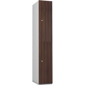 Timberbox Two Door Camlock Locker Walnut Finish