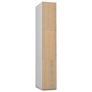 Timberbox Three Door Padlock Locker Ash Finish