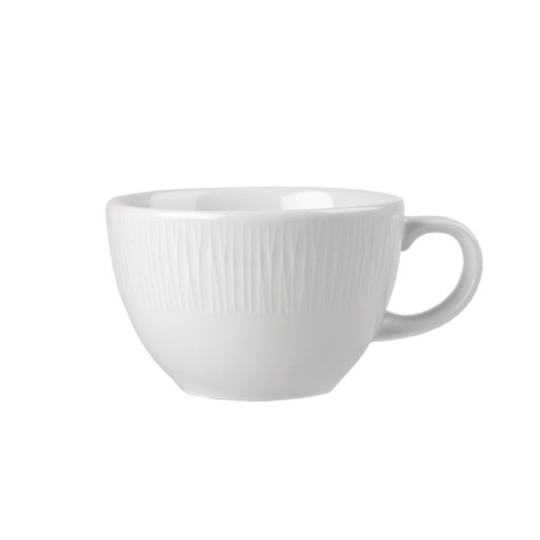 236ml / 8oz. Fits saucer DK438Artistically toned rim Churchill bamboo range designed to catch the eye of your diners, beautifully present your food on this natural effect tableware. The bamboo texture adds subtle detail. Material super vitrified ceramic with a 5 year edge chop warranty. Hardwearing suitable for commercial dishwashing and microwaving.
