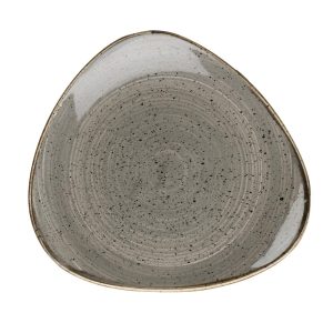 Churchill Stonecast Triangle Plate Peppercorn Grey 315mm (Pack of 6)
