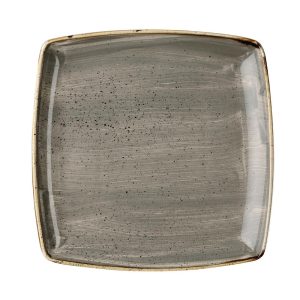 Churchill Stonecast Deep Square Plate Peppercorn Grey 260mm (Pack of 6)