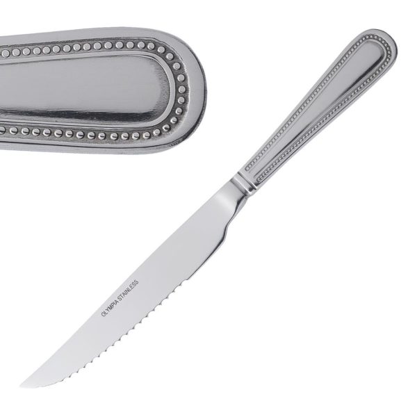 225(L)mm | 8 7/8". Serrated Blade. Pack Quantity: 12. Material: 18/0 Stainless Steel