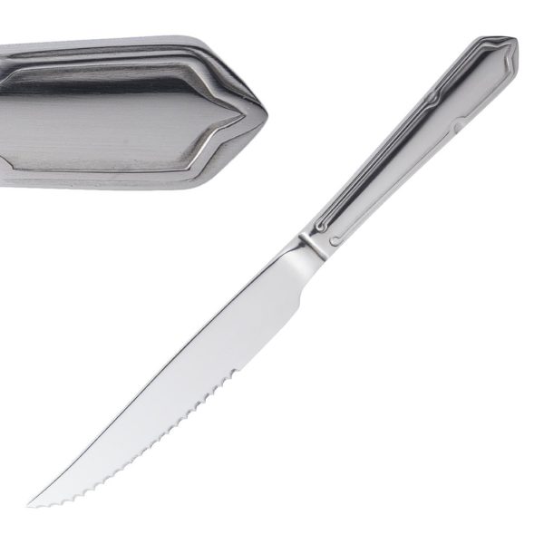 225(L)mm | 8 7/8". Serrated Blade. Pack Quantity: 12. Material: 18/0 Stainless Steel