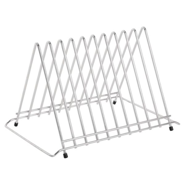 Stainless steel. Ten slots. Fits chopping boards up to 30mm thick