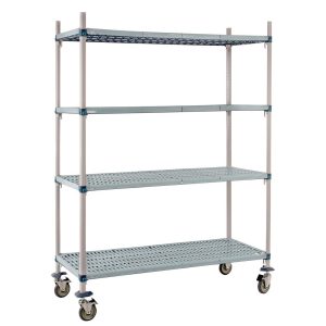 Metro Max Q Polymer Posts Shelving Mobile Kit 4 Shelves 1590x910x460mm