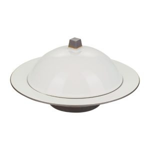 Revol Equinoxe Deep Plate and Cloche Set White Cumulus