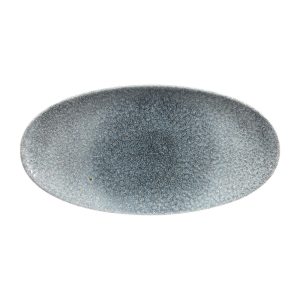 Churchill Studio Prints Raku Oval Plates Topaz Blue 347mm (Pack of 6)