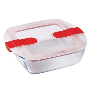 Pyrex Cook and Heat Square Dish with Lid 1Ltr