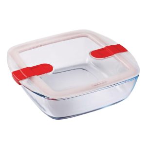 Pyrex Cook and Heat Square Dish with Lid 2.2Ltr