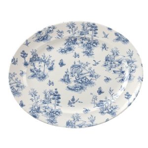 Churchill Vintage Prints Oval Dishes Prague Toile Print 365mm (Pack of 6)