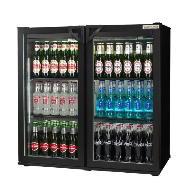 Hinged double doors. Black. 252Ltr