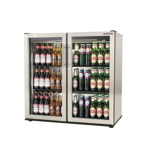 Hinged double doors. Stainless steel. 252Ltr