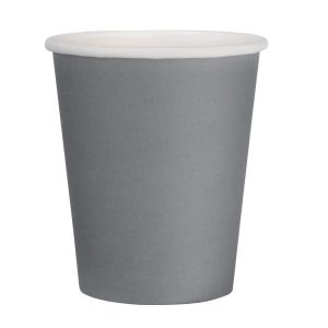 Fiesta Single Wall Takeaway Coffee Cups Charcoal 225ml / 8oz (Pack of 50)