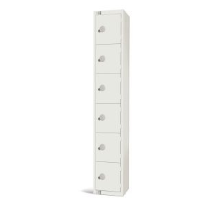 Elite Six Door Manual Combination Locker Locker White