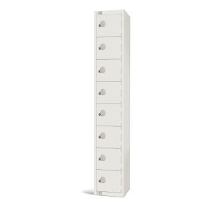 Elite Eight Door Coin Return Locker White