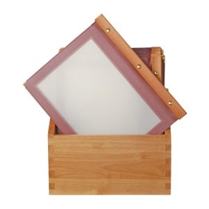 Securit Wood Spine American Style Menu Covers and Storage Box A4 Red