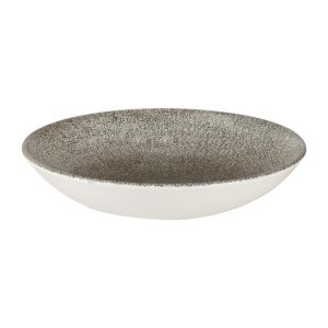 Churchill Studio Prints Raku Round Coupe Bowls Quartz Black 248mm (Pack of 12)
