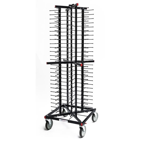 Material: Welded steel. Capacity: 104 plates