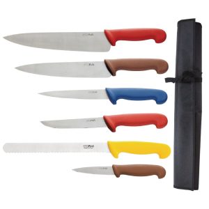 Includes 2x cook's knives, slicer, boning knife, fillet knife, paring knife and wallet