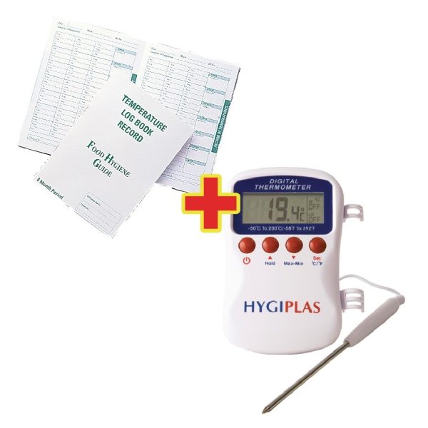 Multistem thermometer & temperature log book combo deal