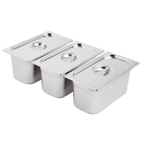 GN 1/3 with lids. 150mm
