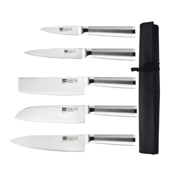 Chef Knife, Vegetable Chopper, Santoku Knife, Utility Knife, Paring Knife and Wallet