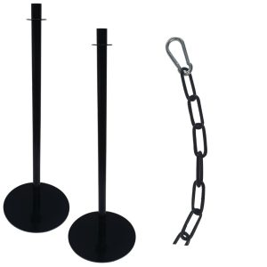 Bolero 1.5m BlackPlated Barrier Chain and Barrier Posts
