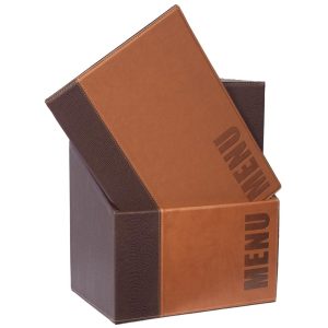 Securit Contemporary Menu Covers and Storage Box A4 Tan (Pack of 20)