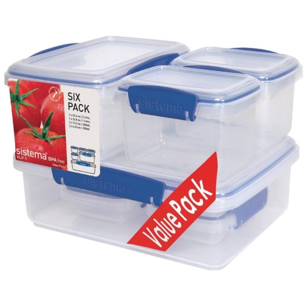 6 pack. Contains: 1 x 2Ltr, 1 x 1Ltr, 2 x 400ml, 2 x 200ml