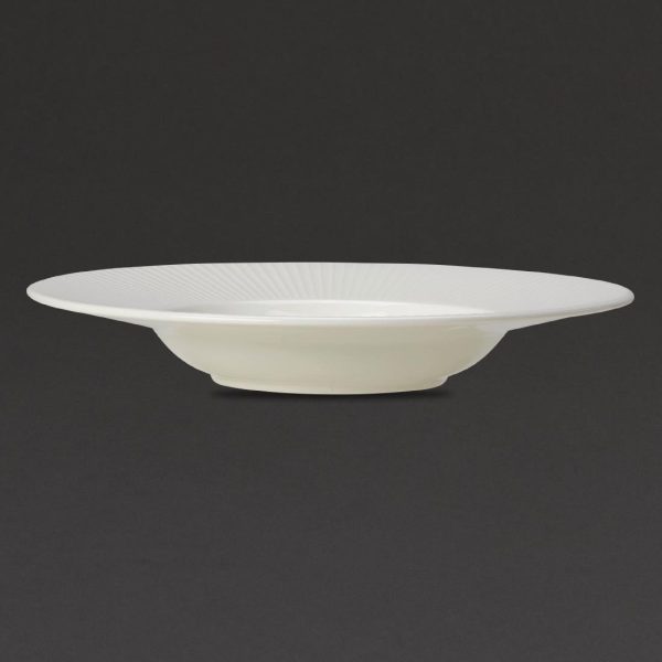 Rimmed BowlThe new Willow items complete the latest modern fine dining collection from the Steelite. Modern design and attractive presentation for your table setting. Elegant and hand finished design. These are dishwasher and microwave safe. Mix and match with others in the range.